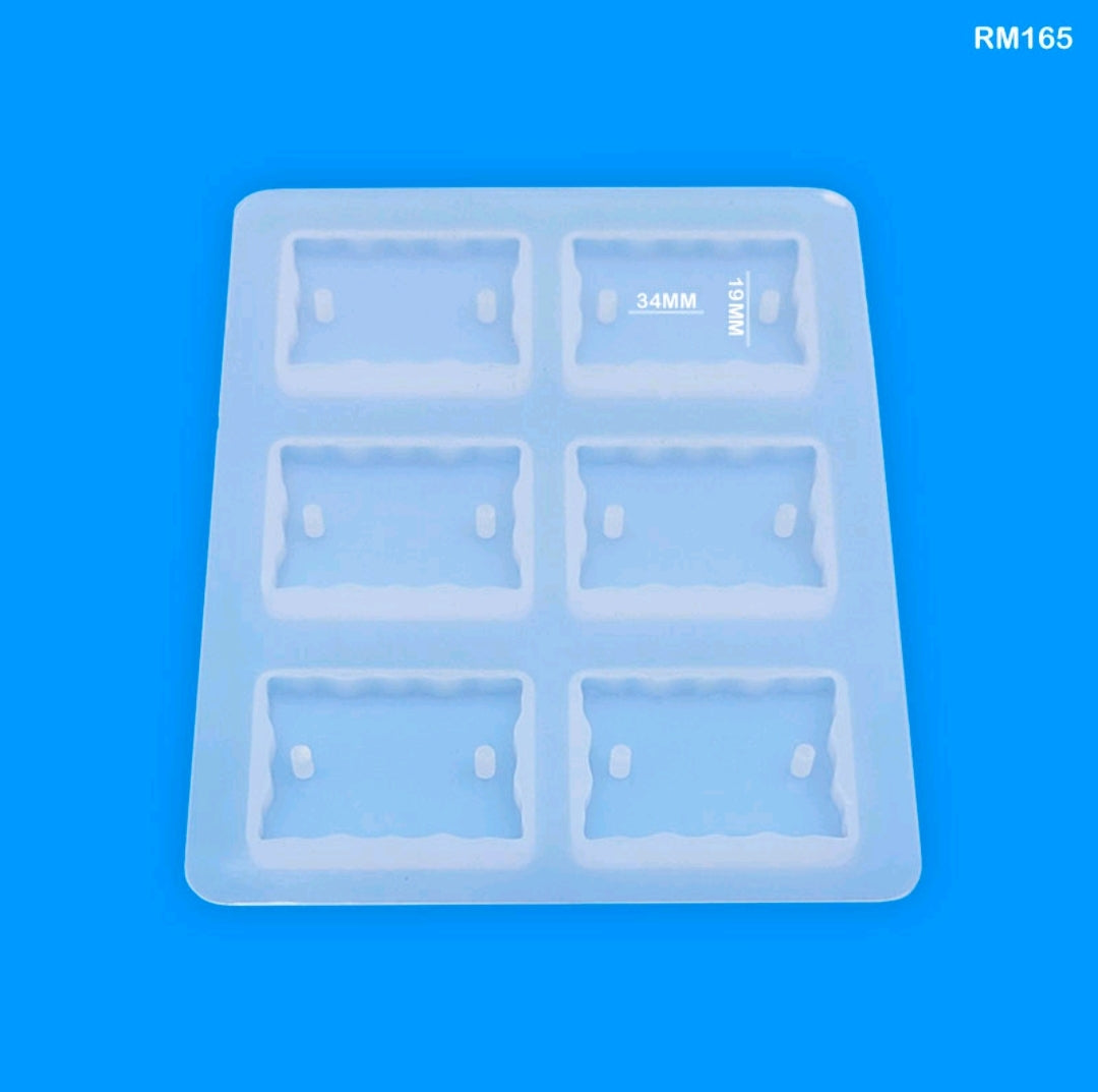 Silicone Mould Rakhi 6 Cavity Rectangle Agate 34x19mm