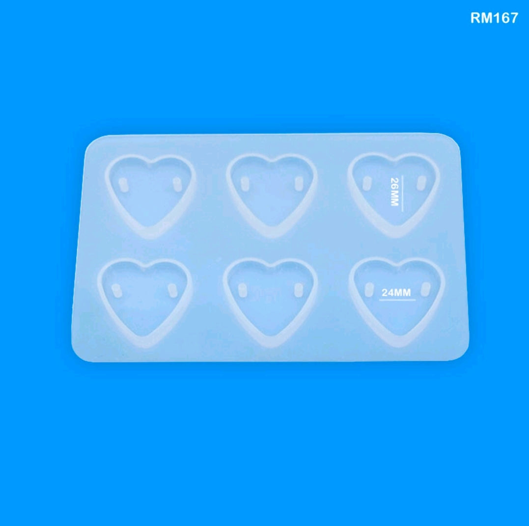 Silicone Mould Rakhi 6 Cavity Heart 26x24mm