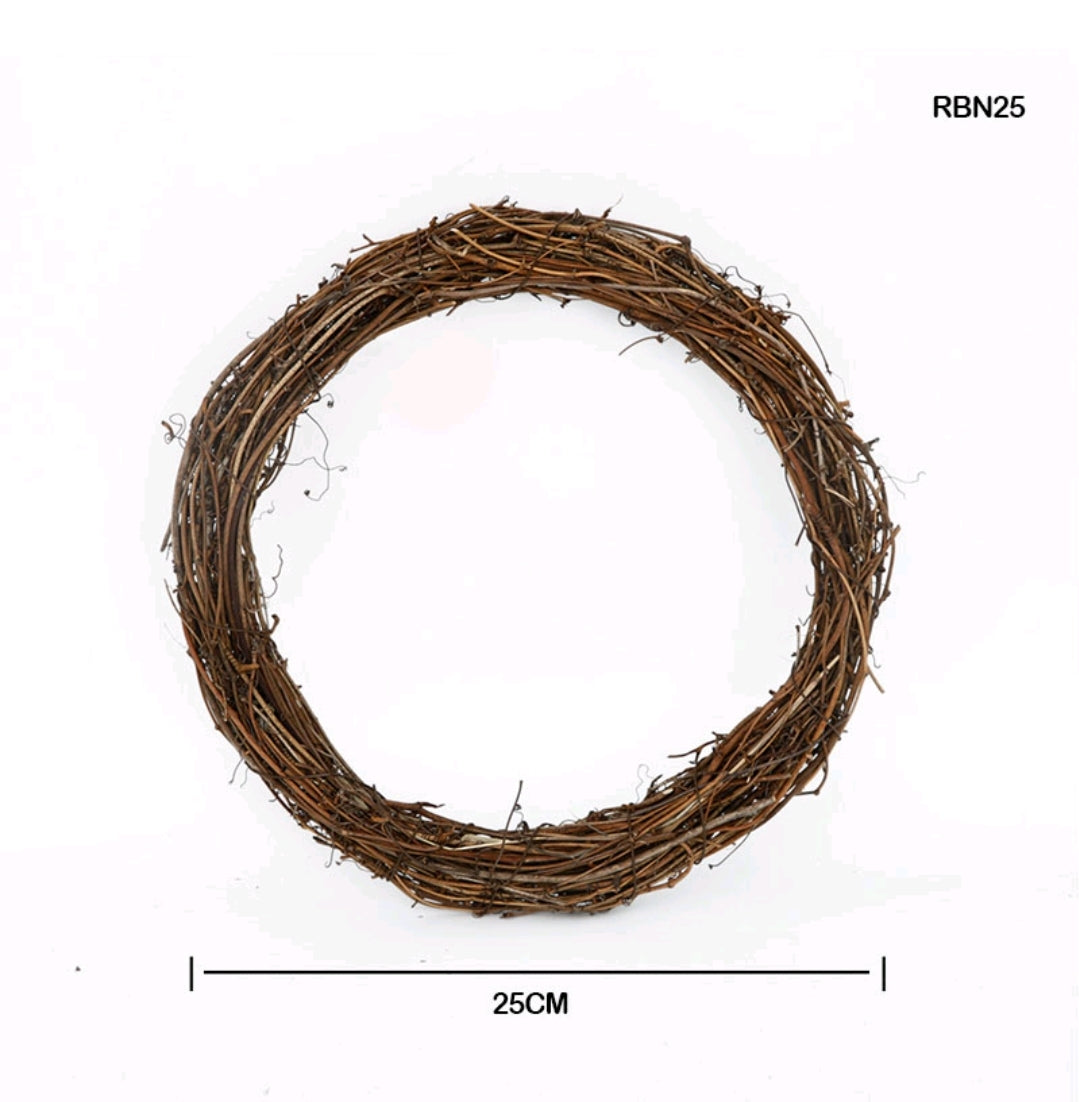Handmade Vine Wreath Rings 25 cm - Brown