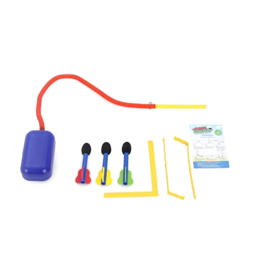 Ekta Jump Rocket Stomp Launcher and 3 Foam Tipped Rockets with Whistling Sound Outdoor Toy for Kids (Flies Upto 150ft, Non- Toxic, No Battery