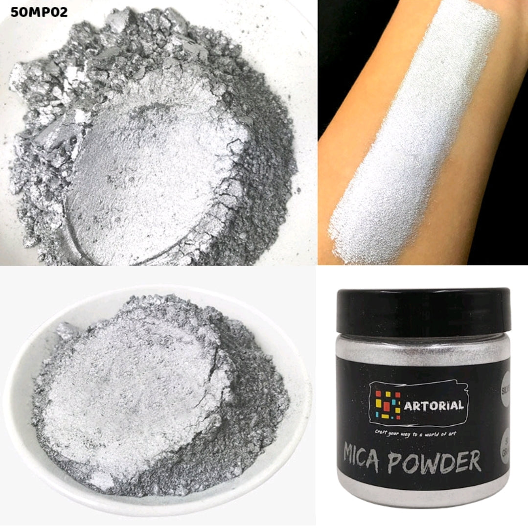 Mica Pearl Powder Silver 50 Grams