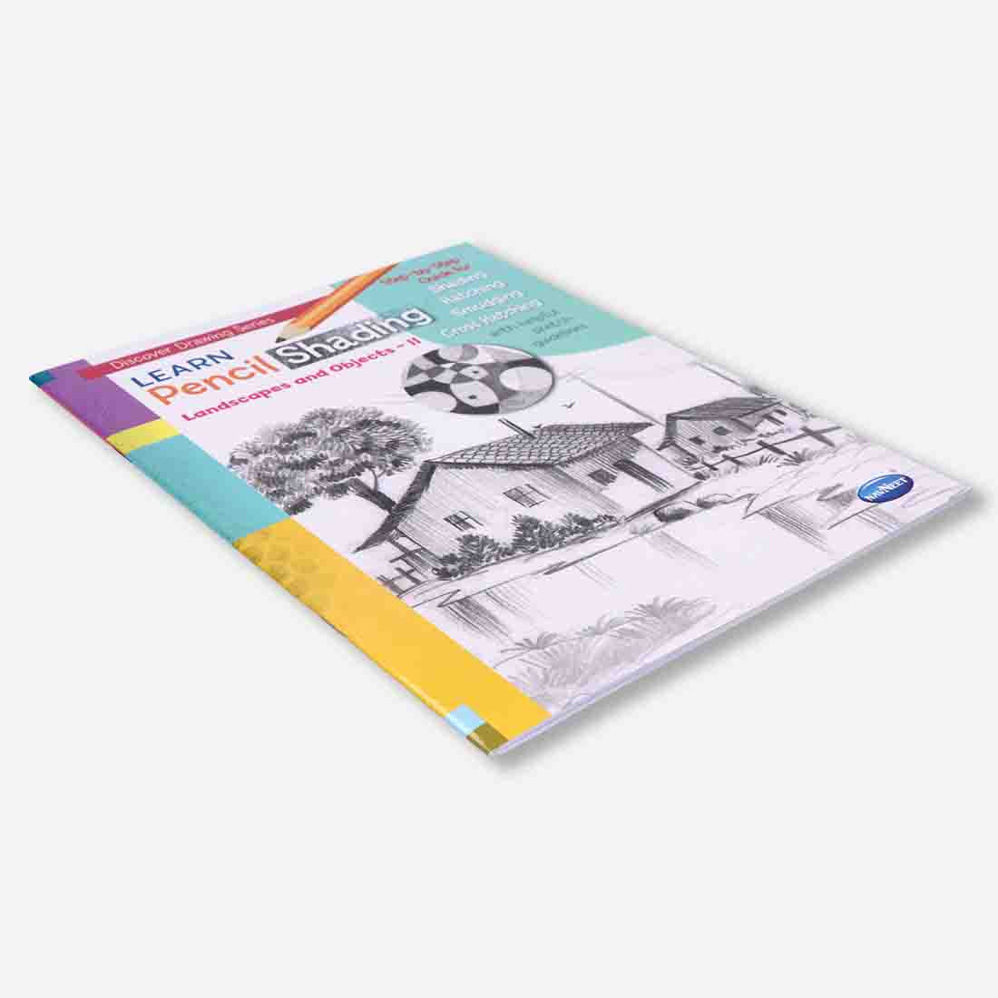Navneet Learn Pencil Shading Landscape and Objects 1 and 2 – For Elementary Art Prep – How to draw Landscapes - Pack of 2 Books