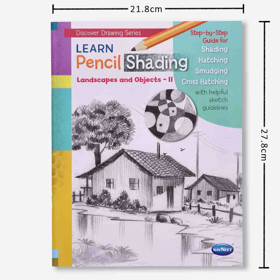 Navneet Learn Pencil Shading Landscape and Objects 1 and 2 – For Elementary Art Prep – How to draw Landscapes - Pack of 2 Books