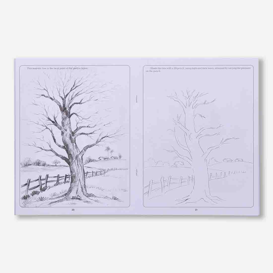 Navneet Learn Pencil Shading Landscape and Objects 1 and 2 – For Elementary Art Prep – How to draw Landscapes - Pack of 2 Books