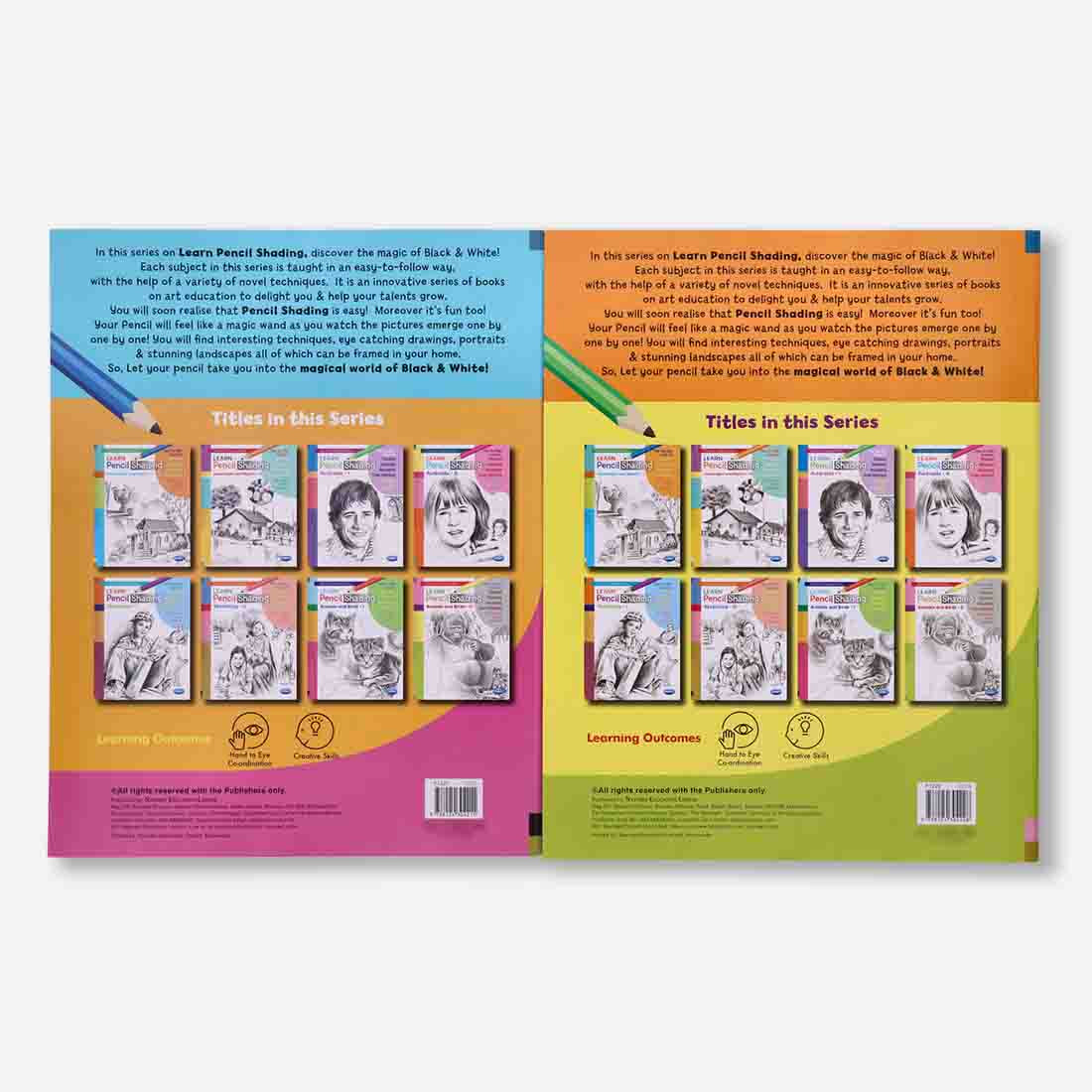 Navneet Learn Pencil Shading Animals & Birds 1 and 2 – For Elementary Art Prep – How to draw Animals and Birds - Pack of 2 Books