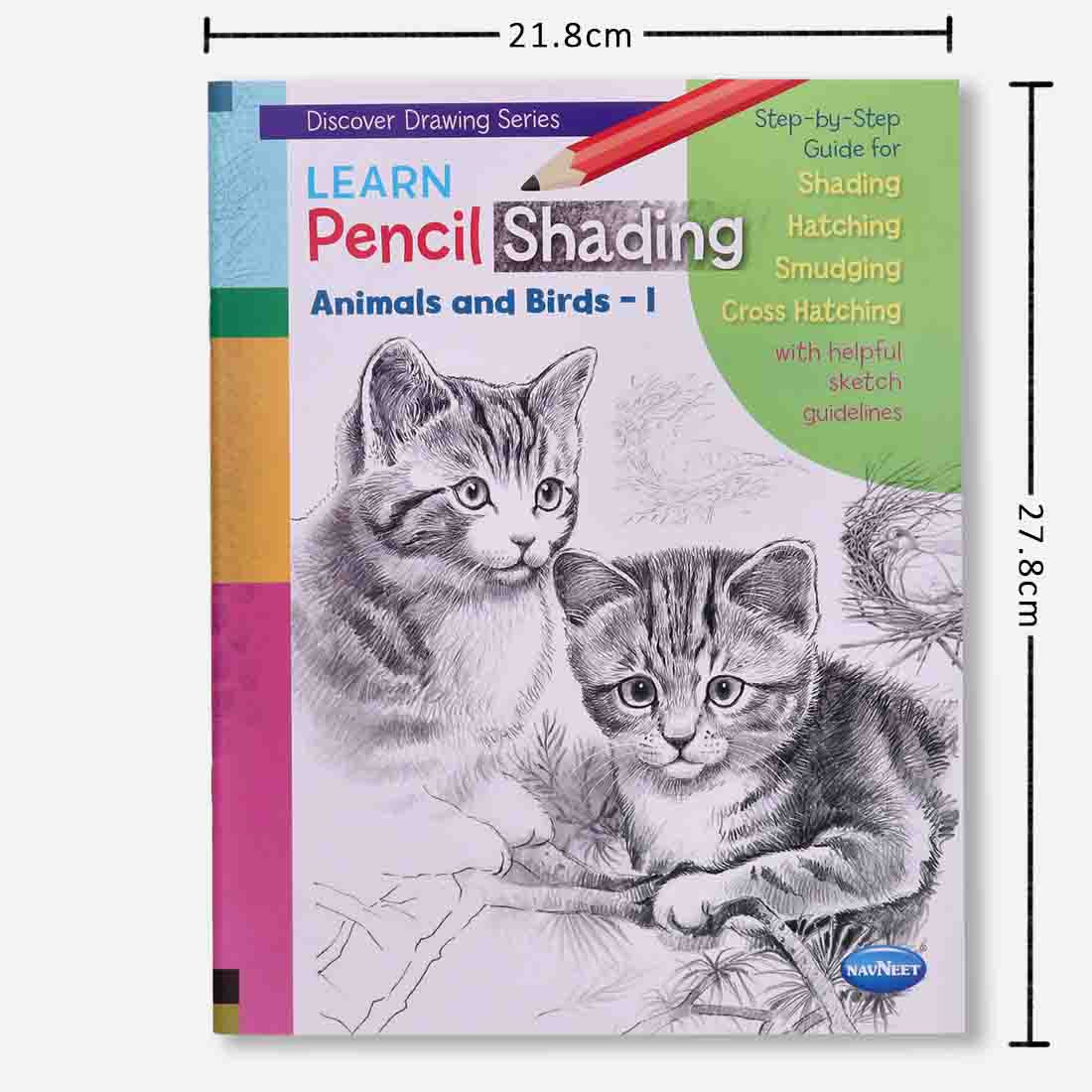 Navneet Learn Pencil Shading Animals & Birds 1 and 2 – For Elementary Art Prep – How to draw Animals and Birds - Pack of 2 Books