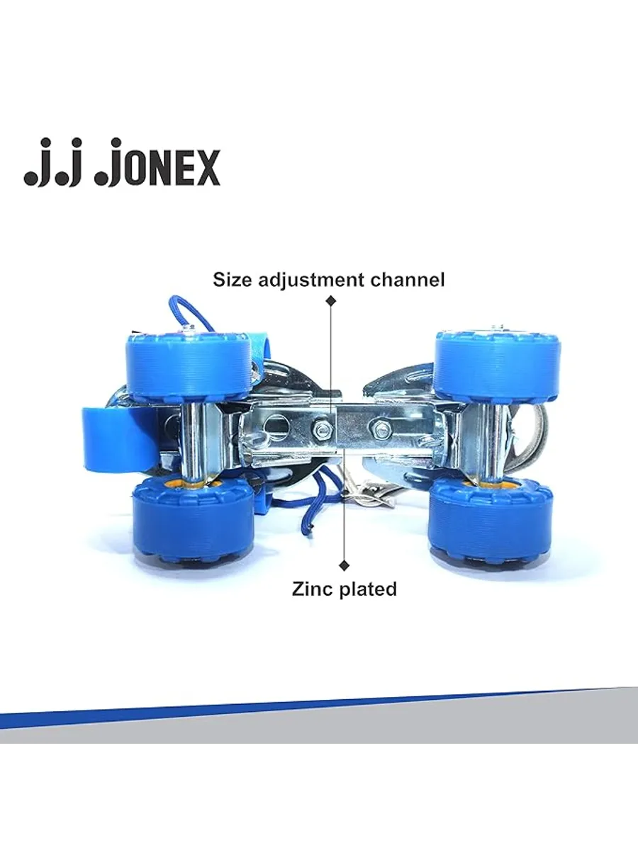 JJ JONEX Super Attack With Brake Adjustable Quad Roller Skates Suitable for Age 6 -15 Years (MYC)