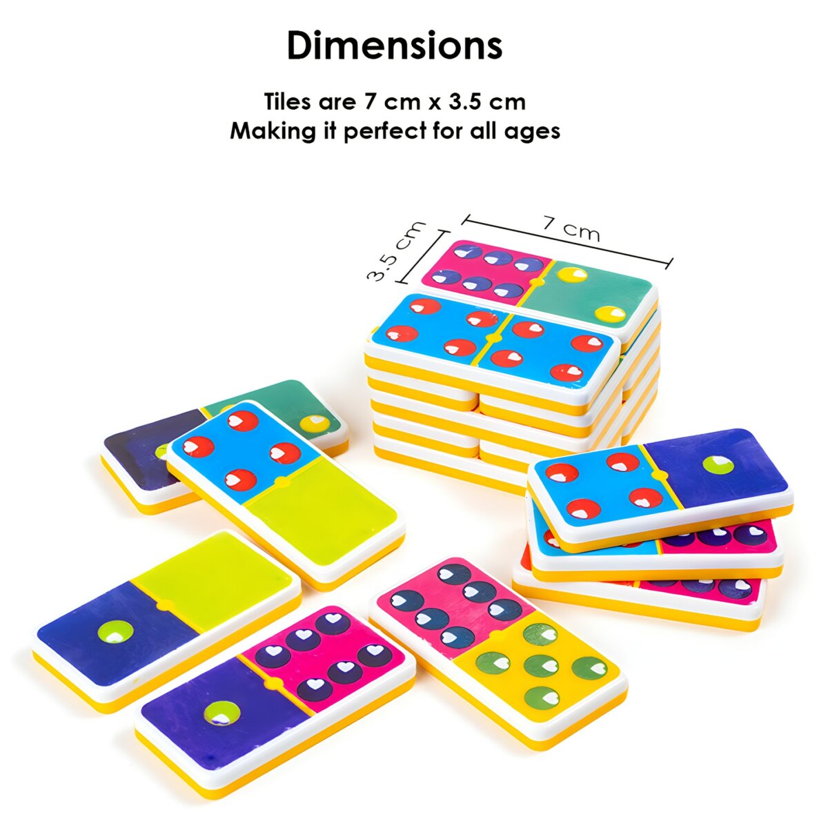 Ratna's Dominoes Double 6 Color Dot Dominos Game Blocks Classic 28 Tiles Match and Fun Game Set for Kids & Adults