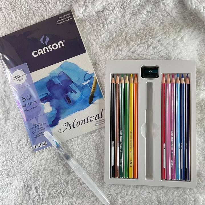 DOMS Super Soft Hexagonal Pre-Sharpened Water Soluble Colour Pencils
- 12 Shades