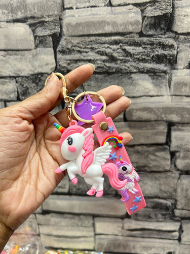 Unicorn Cartoon 3D Silicone High -Quality PVC Material Keychain