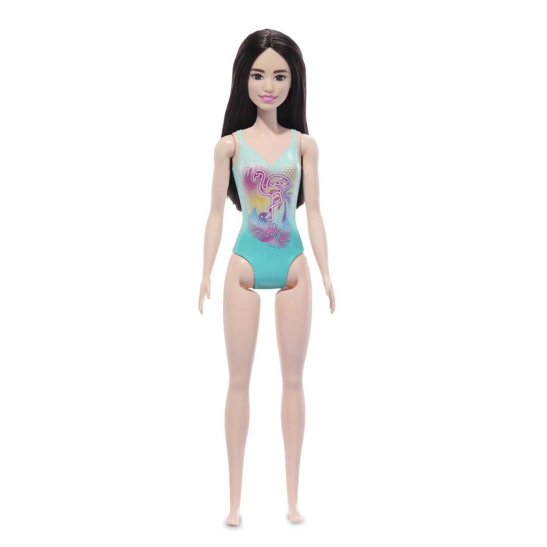 Barbie Beach Barbie Doll With Black Hair Wearing Tropical Blue Swimsuit