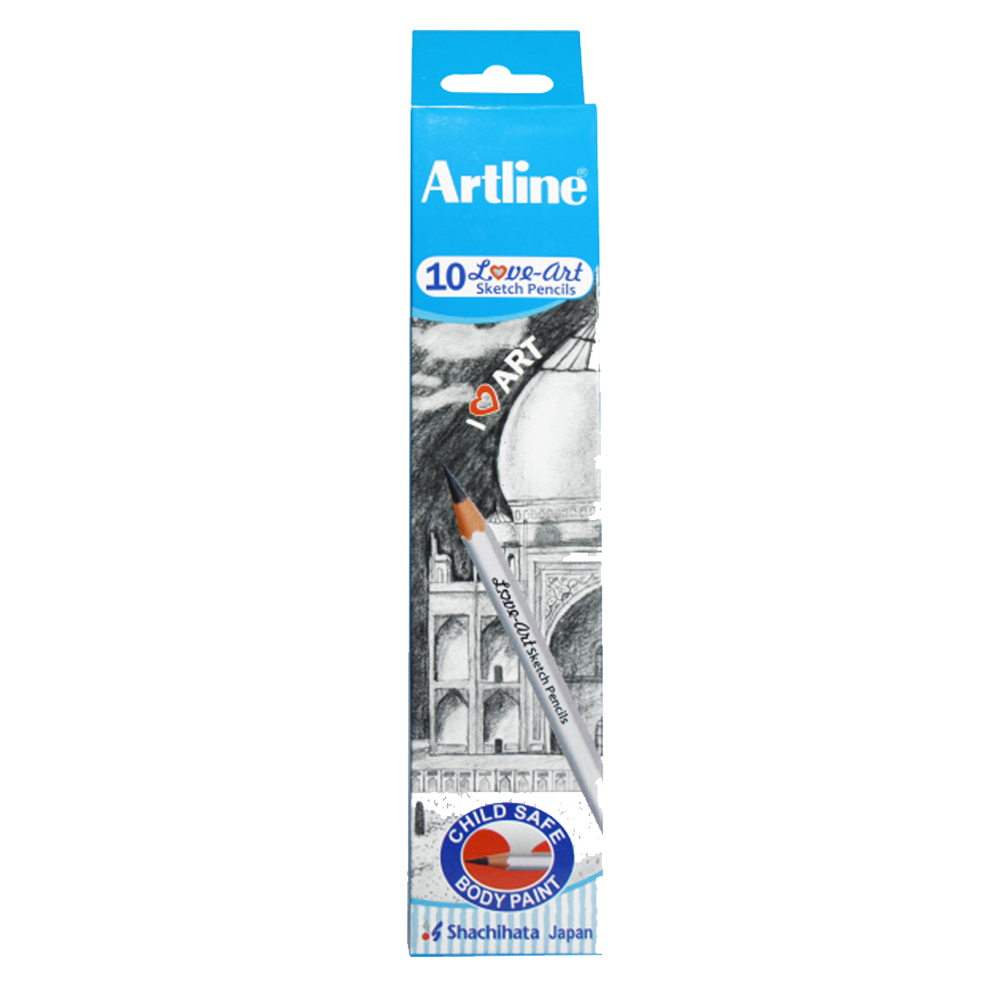 Artline Love Art Ultra Dark Sketch Pencil Set|Lightweight With Comfortable Grip|Pencil Set For Drawing|Shading|Safe Pencils For Children|Set Of 6 Sketch Pencil