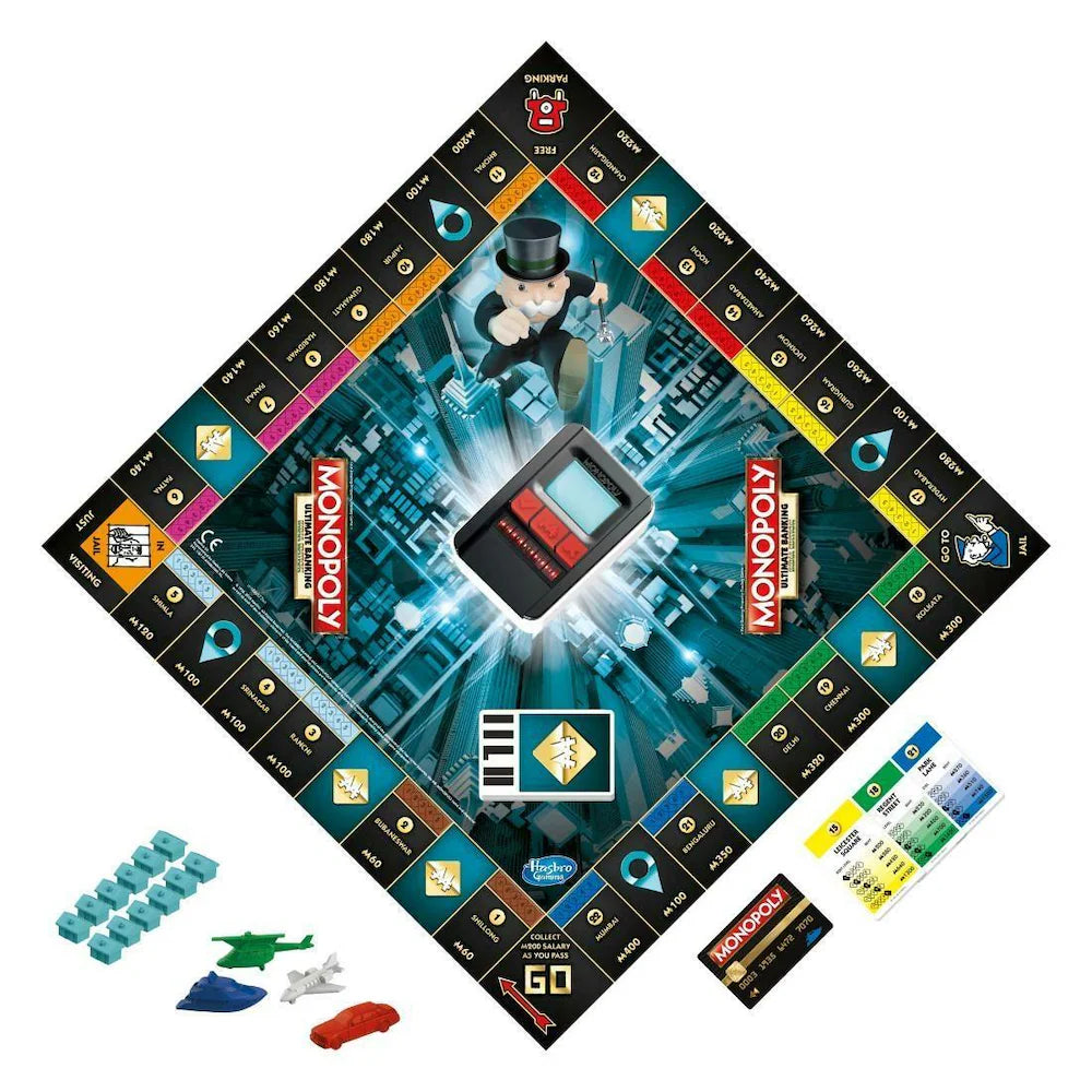 Hasbro Monopoly Ultimate Banking India Edition Board Game, Includes Electronic Banking Unit, Fun Board Game for Families and Kids Ages 8+