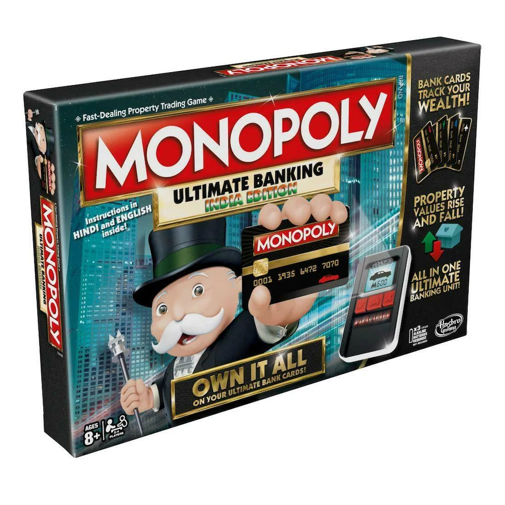 Hasbro Monopoly Ultimate Banking India Edition Board Game, Includes Electronic Banking Unit, Fun Board Game for Families and Kids Ages 8+
