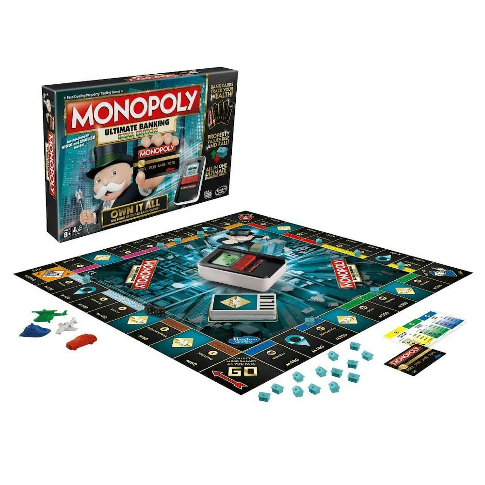 Hasbro Monopoly Ultimate Banking India Edition Board Game, Includes Electronic Banking Unit, Fun Board Game for Families and Kids Ages 8+