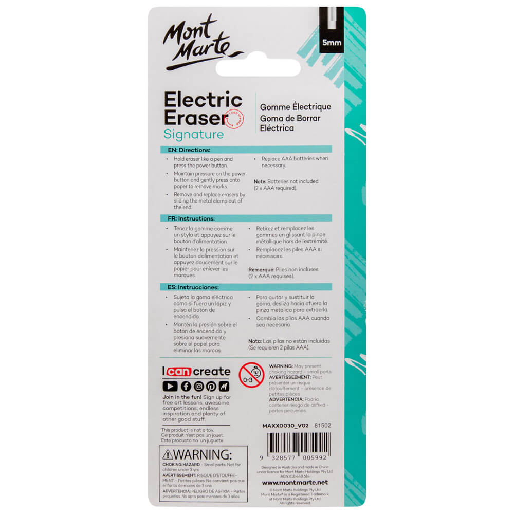 Mont Marte Electric Eraser Signature Includes 30 Eraser Refills