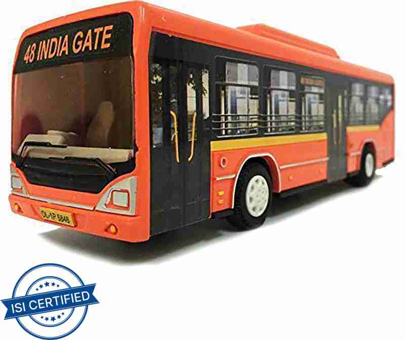 Centy Low Floor Bus Toy Pull Back Action & Realistic Design Miniature Plastic Vehicle Toys Multicolor