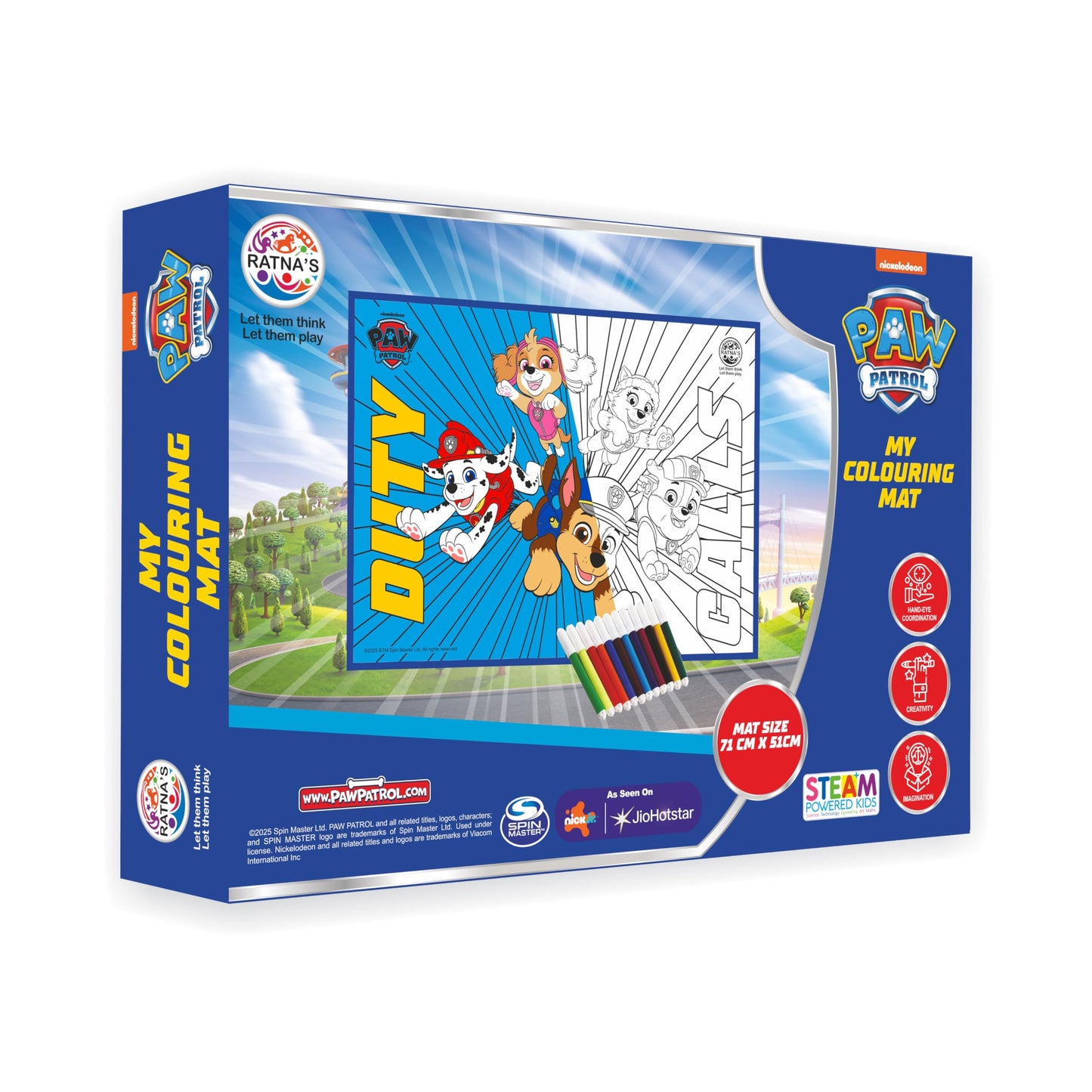 Ratna's My Colouring Mat Paw Patrol Washable & Reusable Mat Size 71cm x 51cm Colouring Kit for Kids