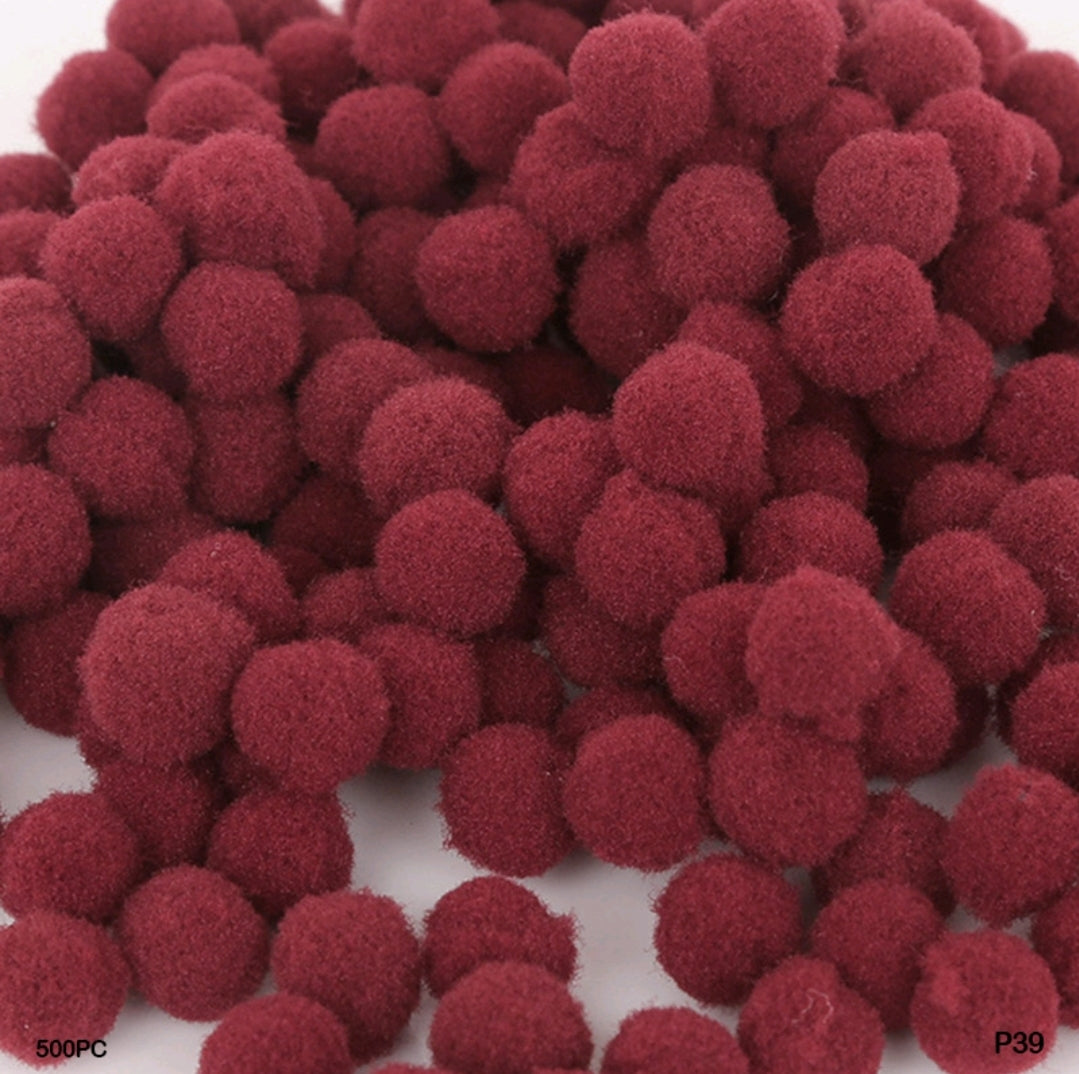 Pom Pom Balls 2 Cm 500 Pc's Single Shades