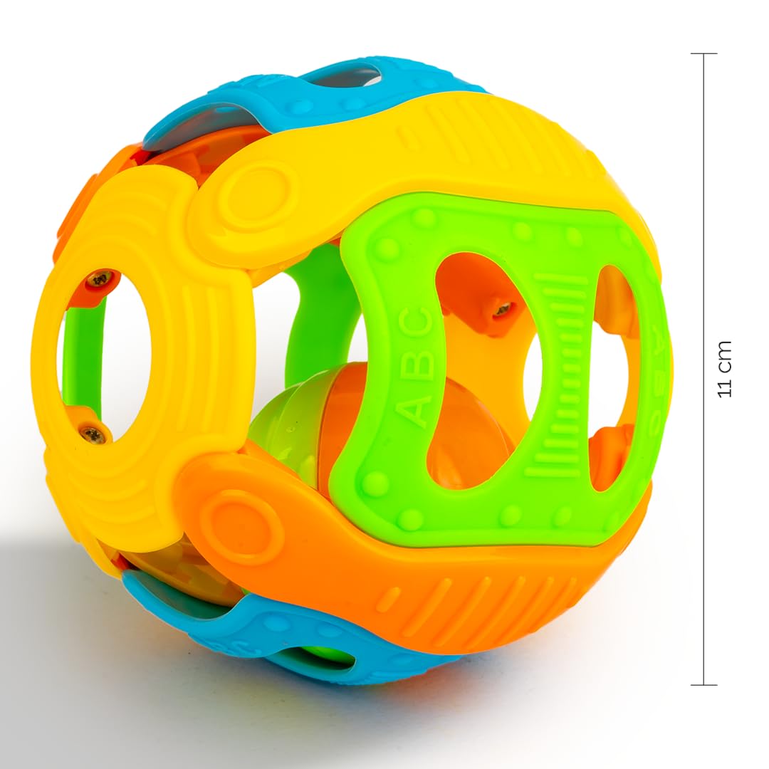 Ratna's Jazz Gift Set, 2-in-1 Baby Toys with Pull Along Lion and Rattling Ball, New Born Toys for 6 Month+ Old Baby