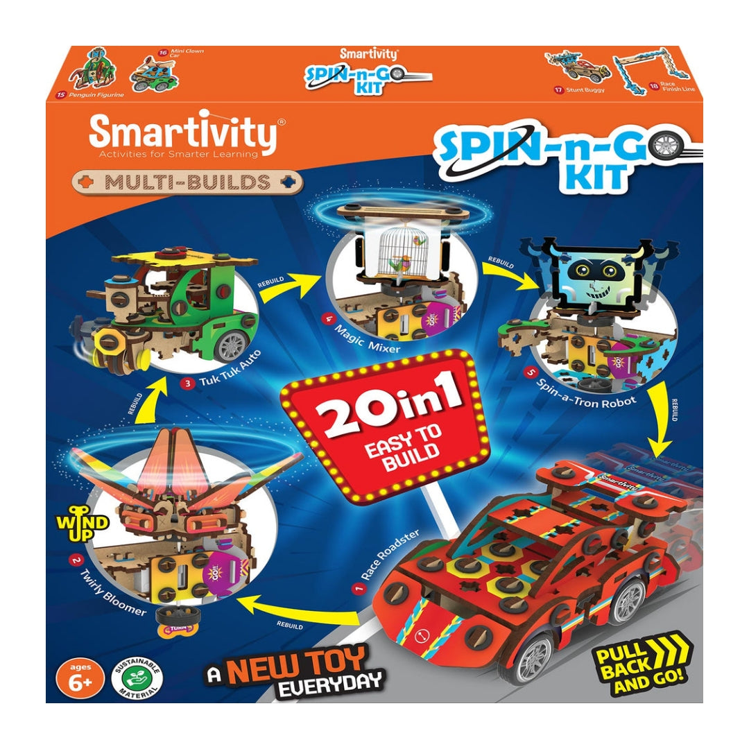 Smartivity Multi-Builds Spin-n-Go Kit 6-10 years DIY STEM Construction Toy