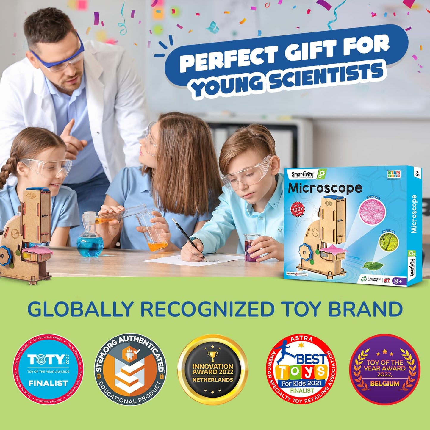 Smartivity Microscope 100x Zoom 8-14 years DIY STEM Construction Toy