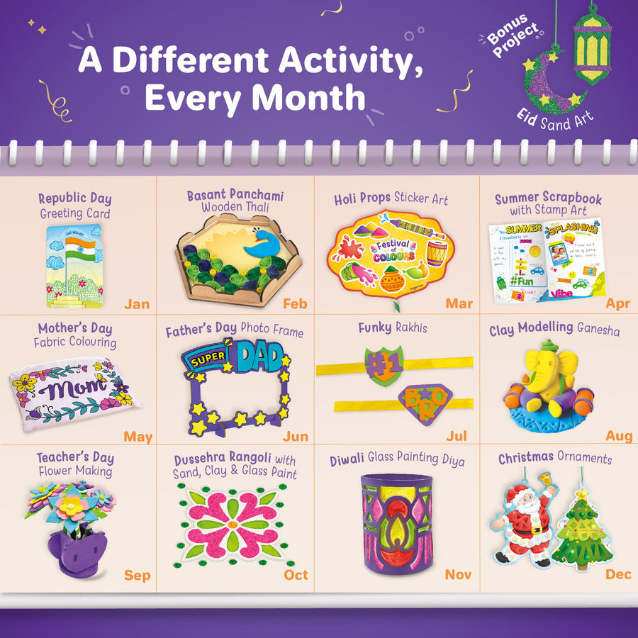 Imagimake Celebration Kit 25+ Exciting Craft Projects for Kids 500+ Craft Supplies Art & Craft DIY Kit