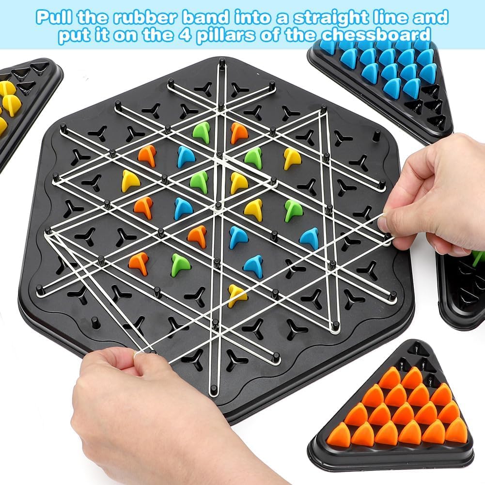 Chain Triangle Chess Game Board Triggle Elastic Rubber Band