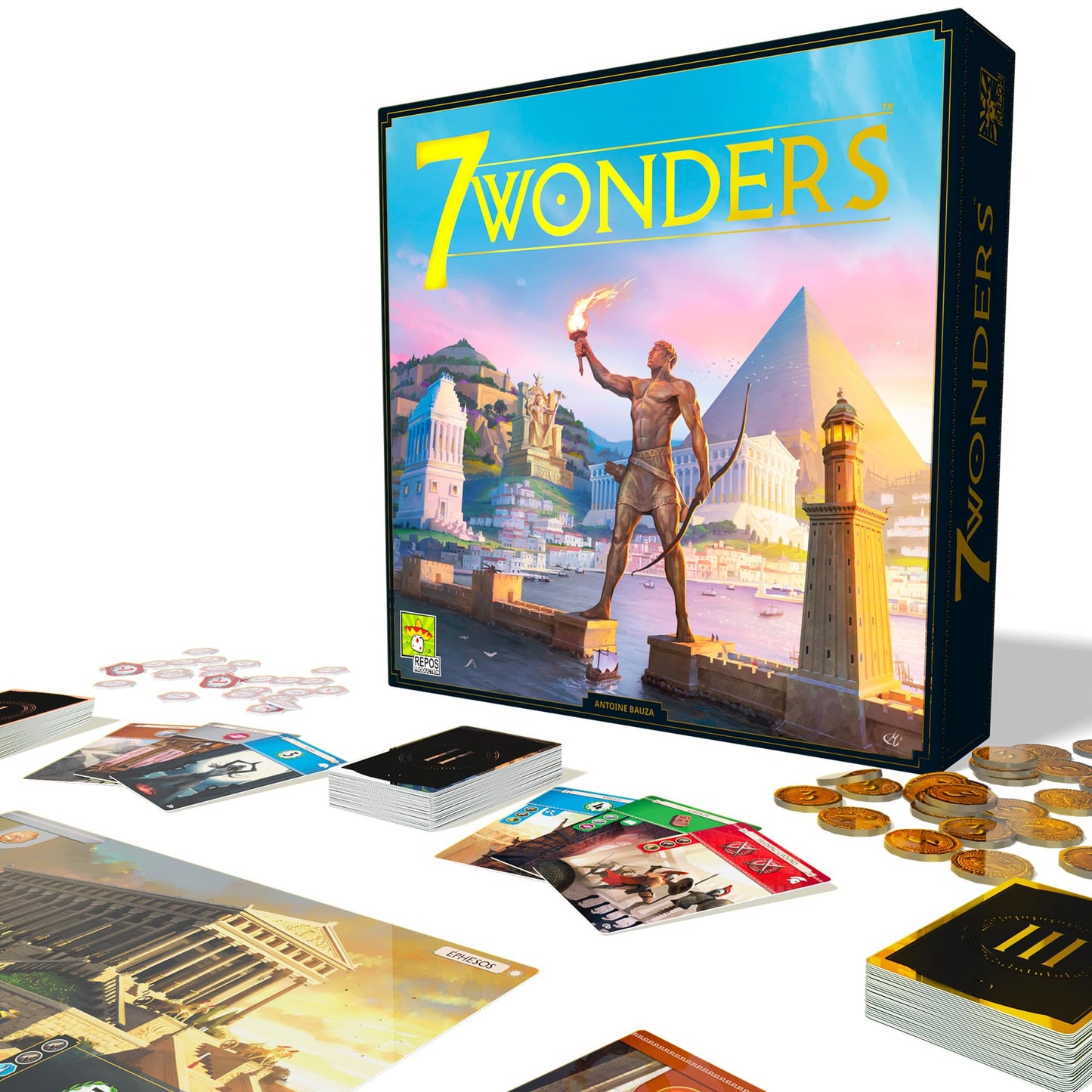 Repos Production Asmodee 7 Wonders Board Game - Lead Your Civilization to Prosperity New Edition