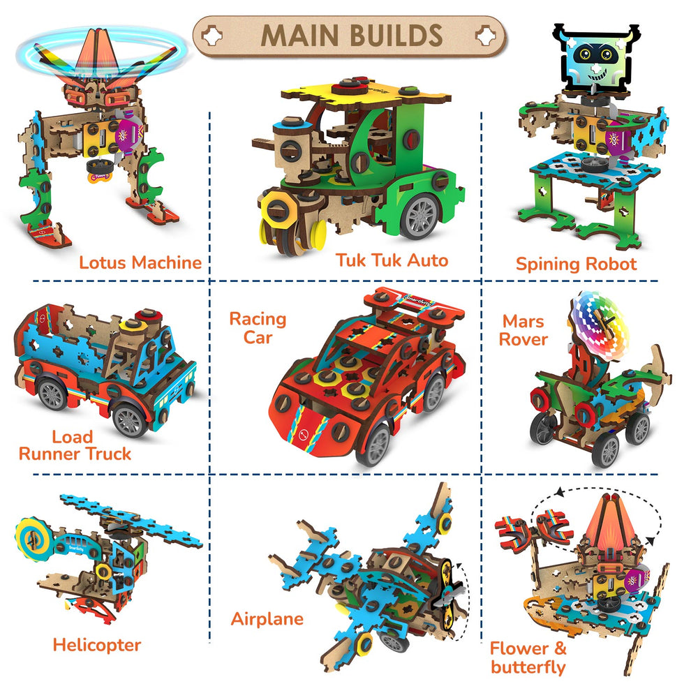 Smartivity Multi-Builds Spin-n-Go Kit 6-10 years DIY STEM Construction Toy