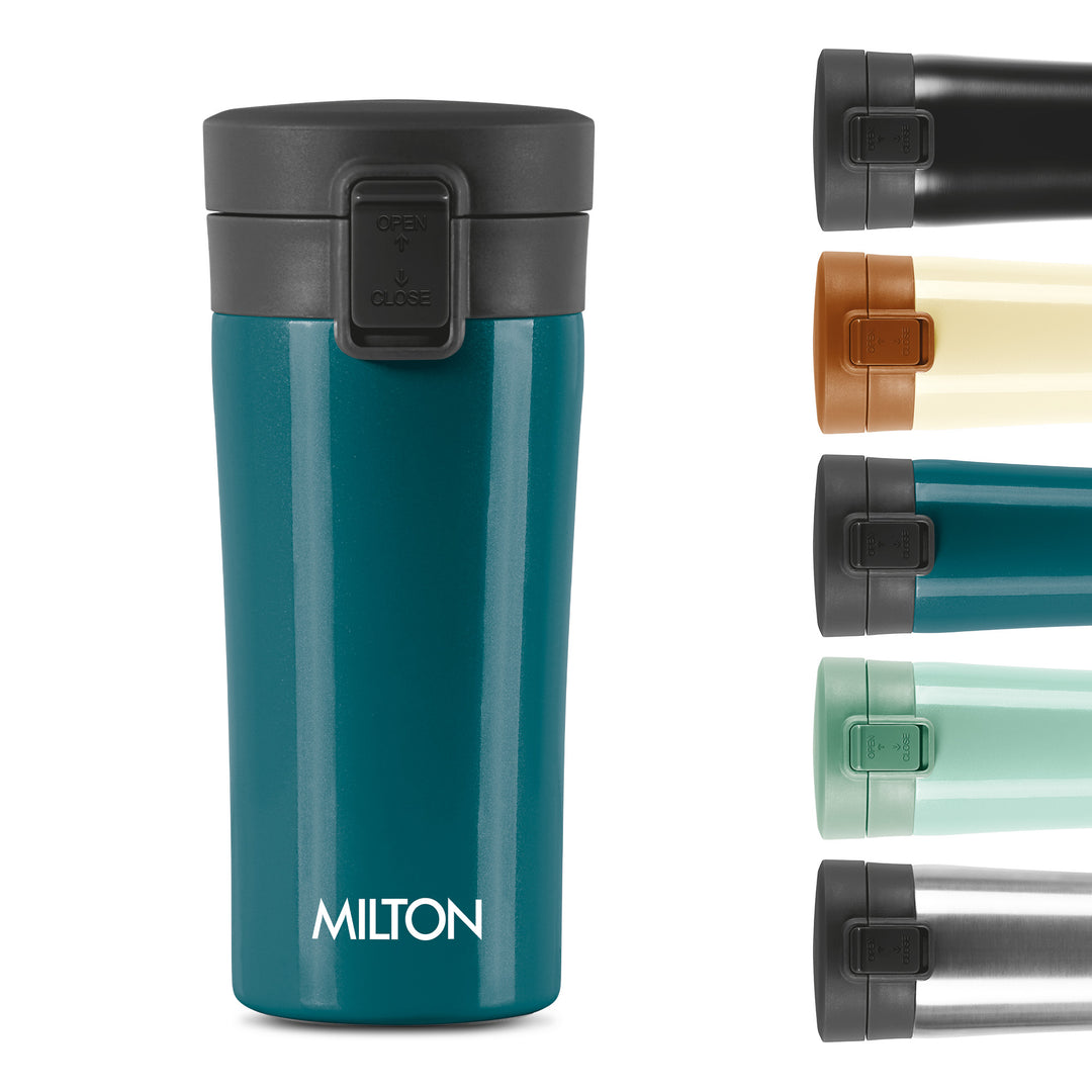 Milton Coffee Mug Thermosteel Hot or Cold Insulated Flask, 300 ml, Peach | Leak Proof | Rust Proof | Tea Mug | Soup Flask | Juice Mug | Water Flask | Easy Grip | Easy to Carry