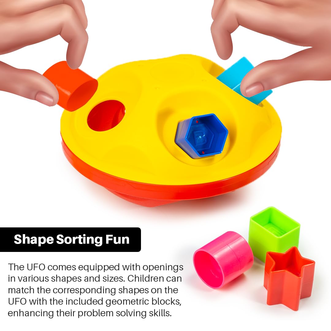 Ratna's Baby's Stack & Sort 2-in-1 Educational Toy with Train Stacker, Nesting, Stacking, Pull Along & Shape Sorting Toy for Kids 1+ Years