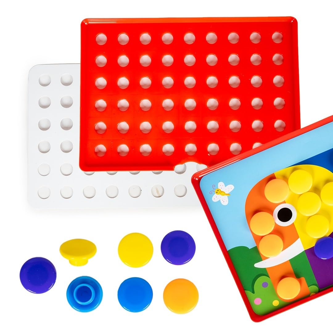 Toysbox Button Art Animals 2in1 Pictures & Patterns Creating Learning & Educational Kit