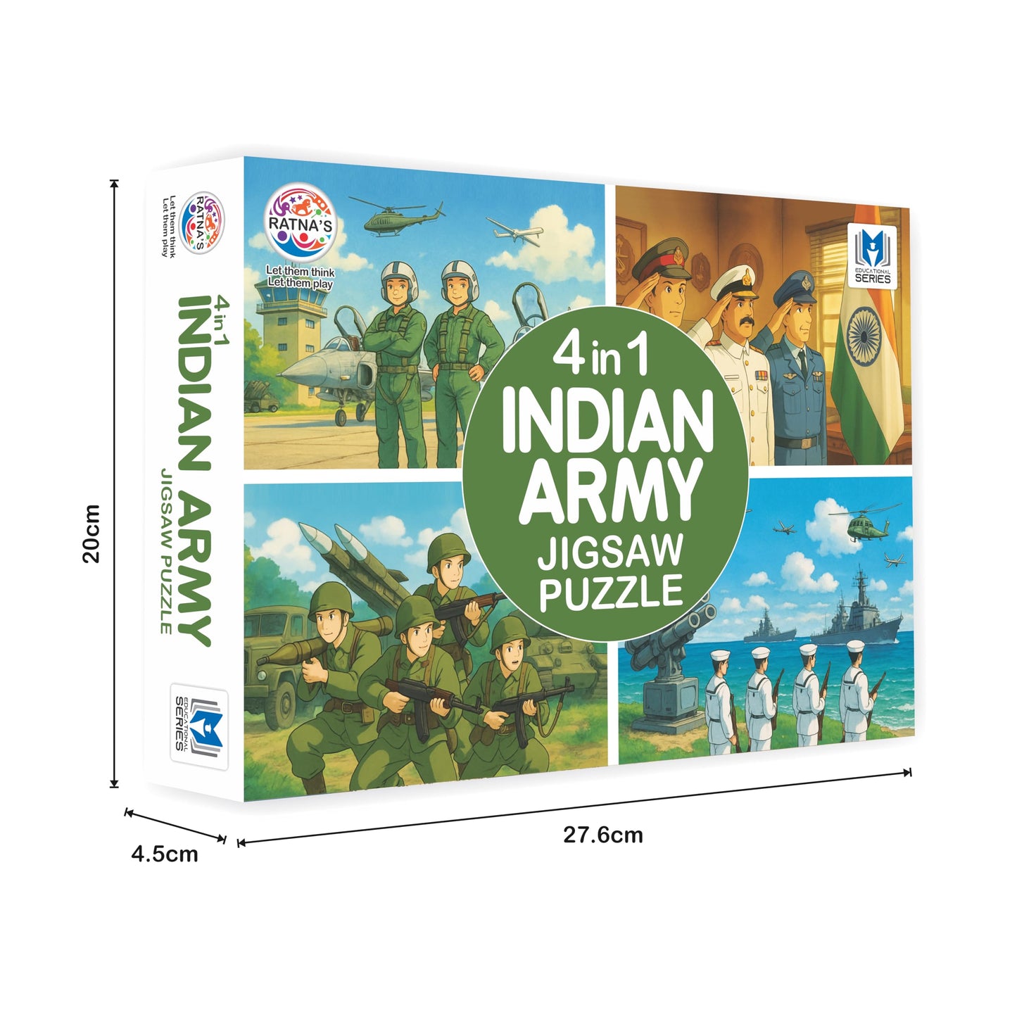 Ratna's 4 in 1 Indian Army Jigsaw Puzzle Set of 4 x 35 Pc's