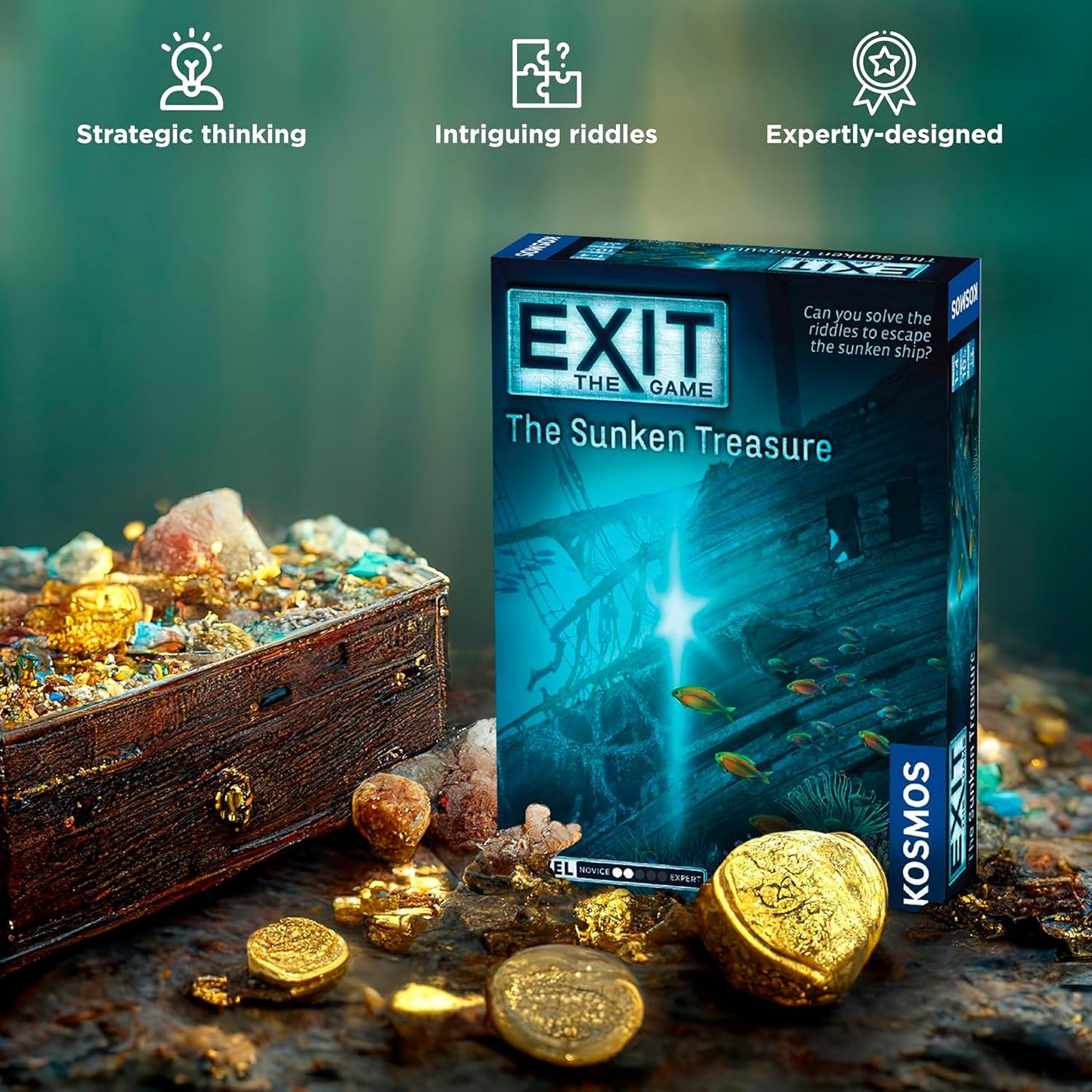 Thames & Kosmos The Exit Game The Sunken Treasure Card Based At Home Escape Room Game