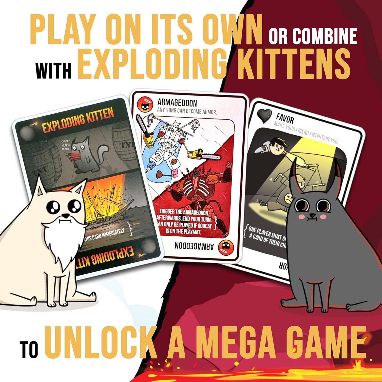 Exploding Kittens Good vs. Evil Inspired by Netflix Show Card Game