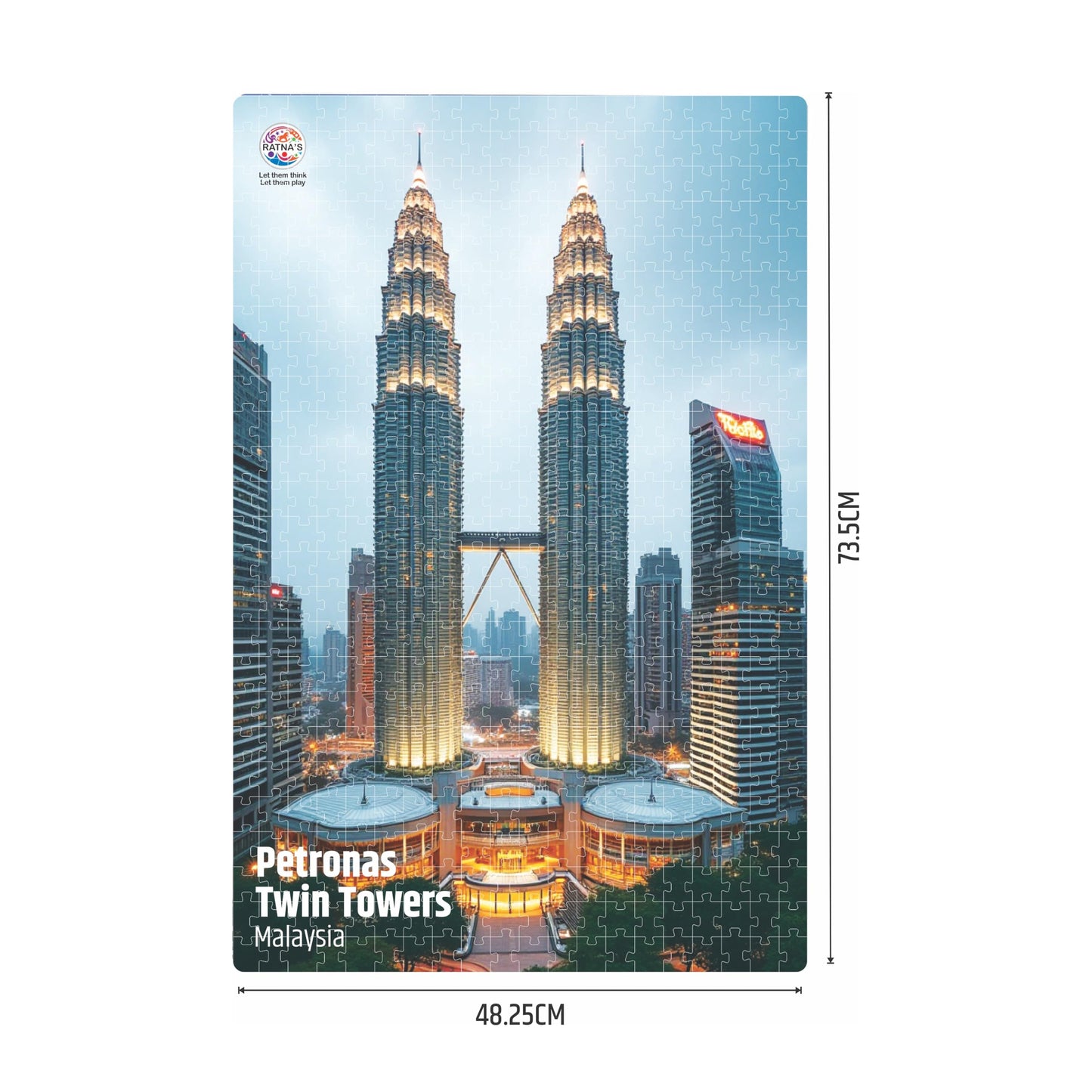 Ratna's Petronas Twin Towers Malaysia 500 Pieces Jumbo Floor Jigsaw Puzzle (Size: 98 cm * 67 cm)