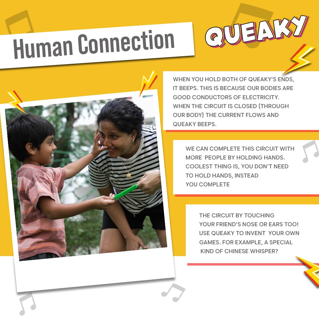 Blix Queaky- STEM Toy, Experimental Toy, Queaky is not just Musical and Sound Toy, Learn Through Play (Yellow)