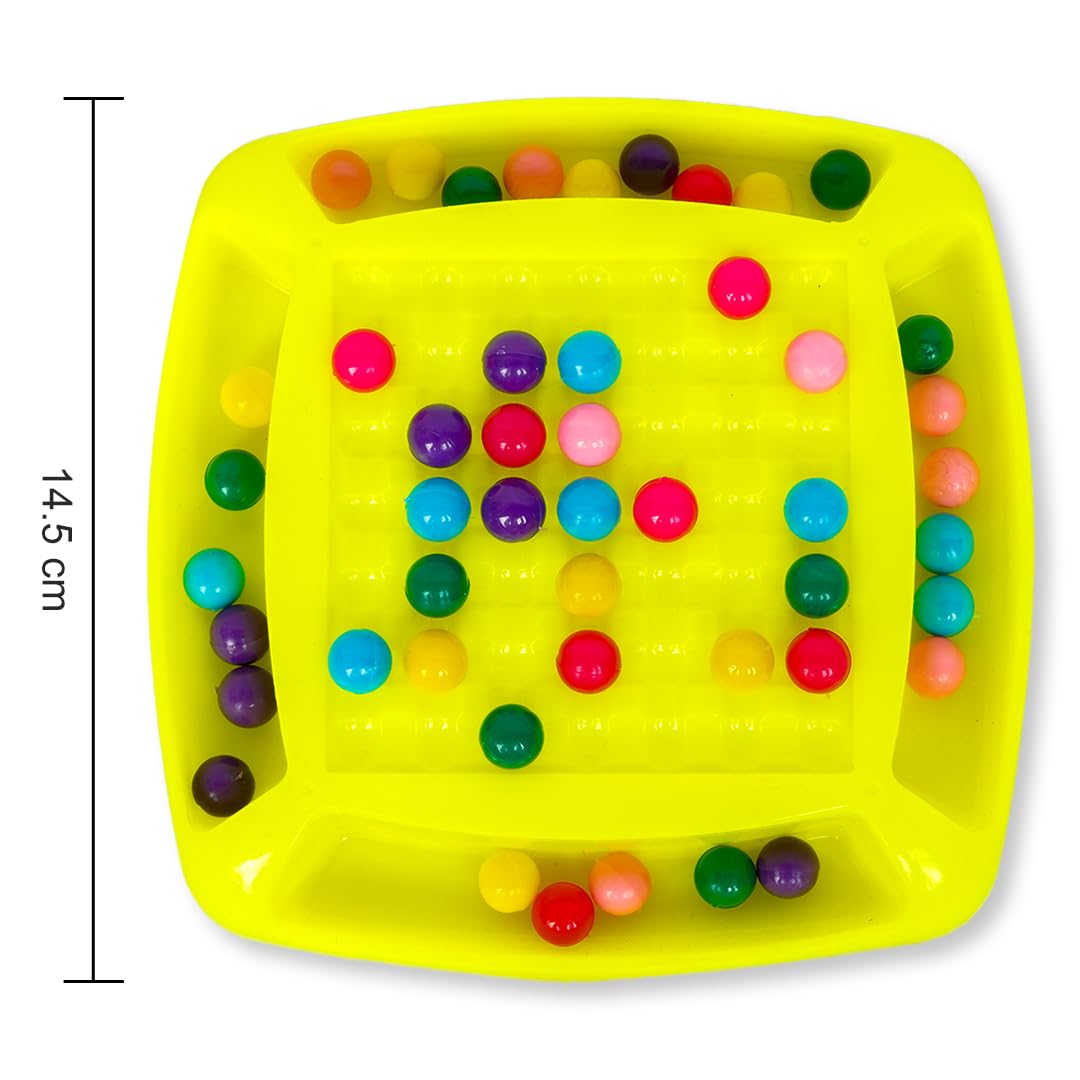 Ratna's Double Trouble Mini Rainbow Ball Game, 48 Colourful Balls, 6 Colours, Ages 5+, Board Game, Travel & Pocket Game for 2-4 Players