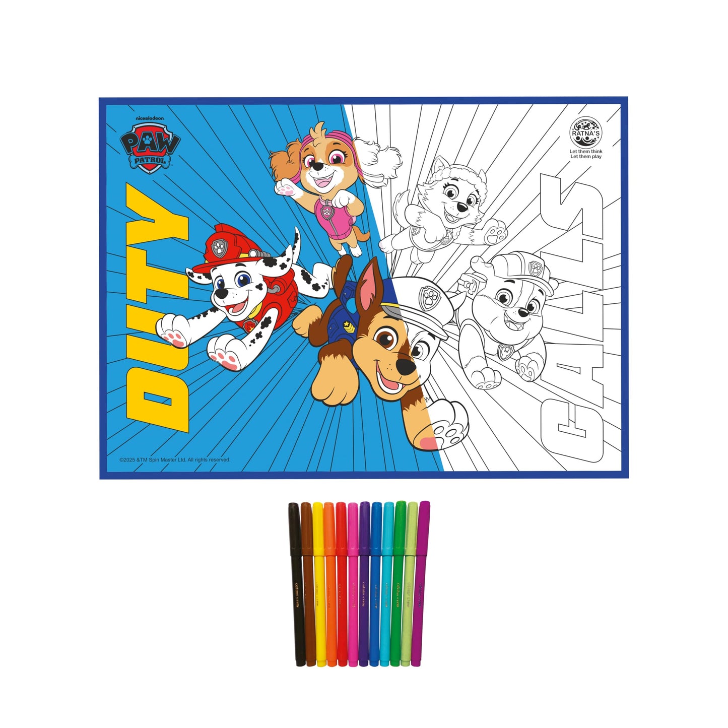 Ratna's My Colouring Mat Paw Patrol Washable & Reusable Mat Size 71cm x 51cm Colouring Kit for Kids