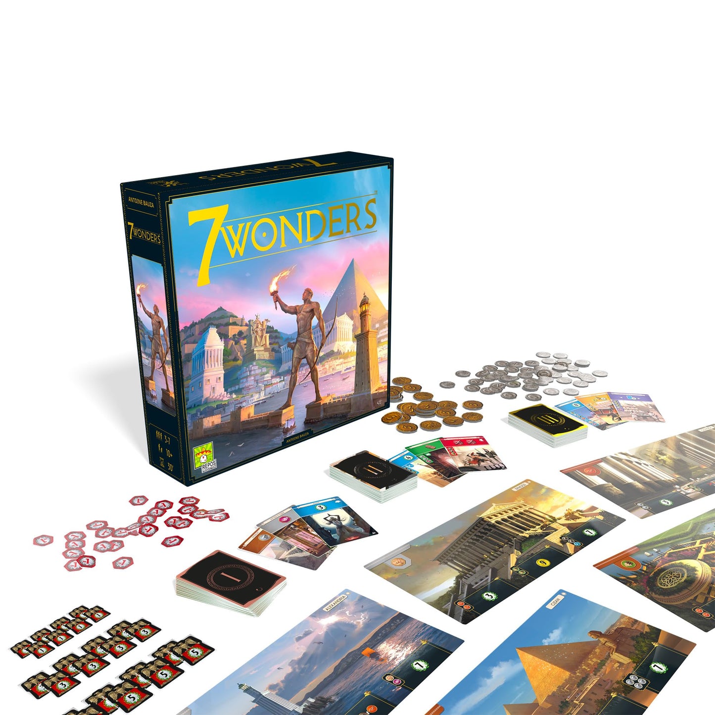 Repos Production Asmodee 7 Wonders Board Game - Lead Your Civilization to Prosperity New Edition