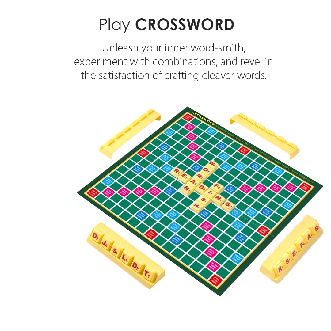 Ratna's Brilliant 2-in-1 Junior Board Game Set, Crossword and Mental Maths, Educational & Learning Word, Letters, Numbers Game for All Ages