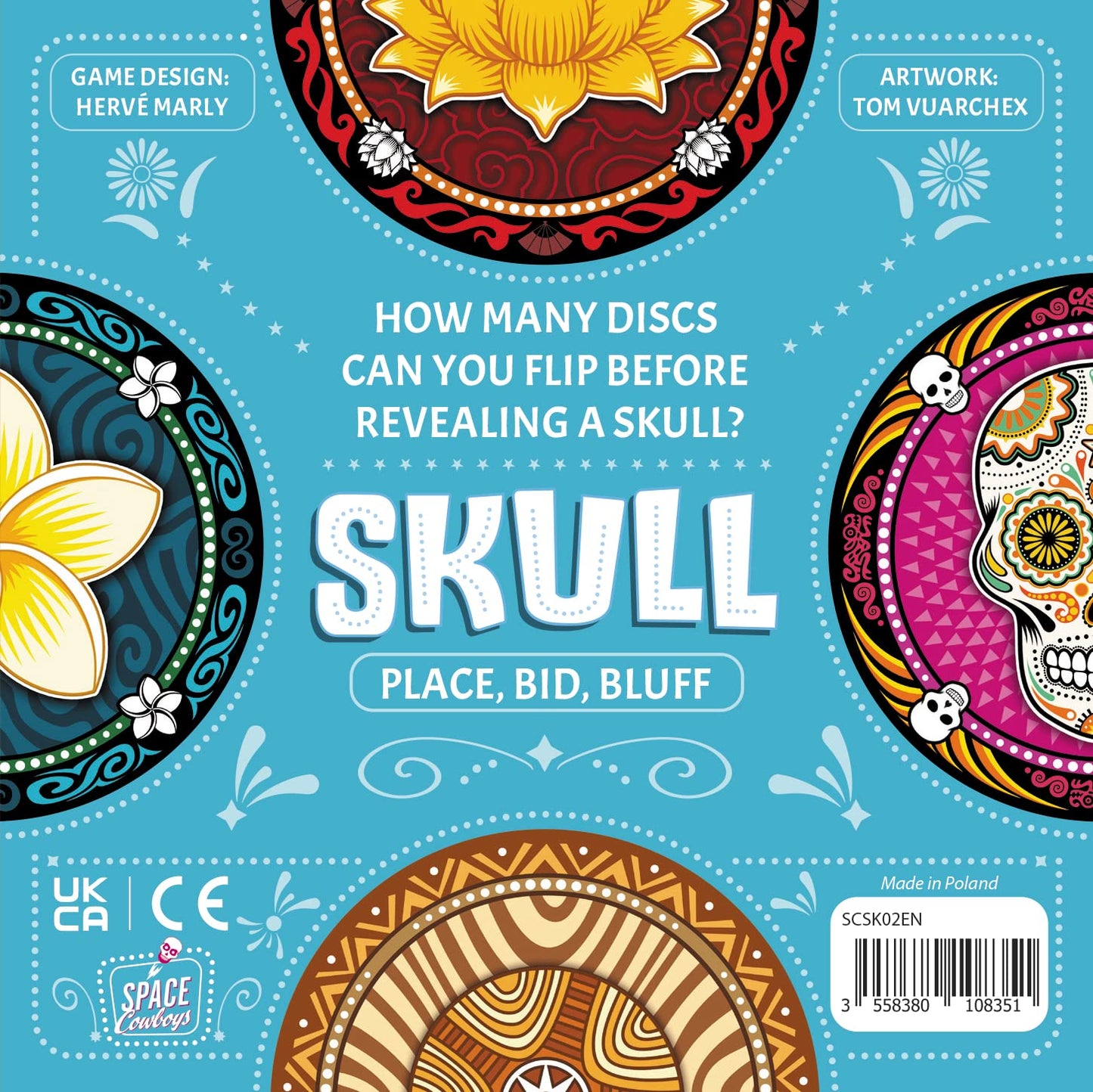 Skull Party Game Bluffing Strategy Board Game