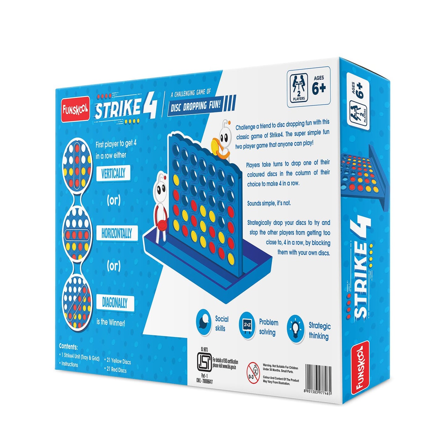 Funskool Strike 4 Classic Disc Dropping Strategy Game Board Game