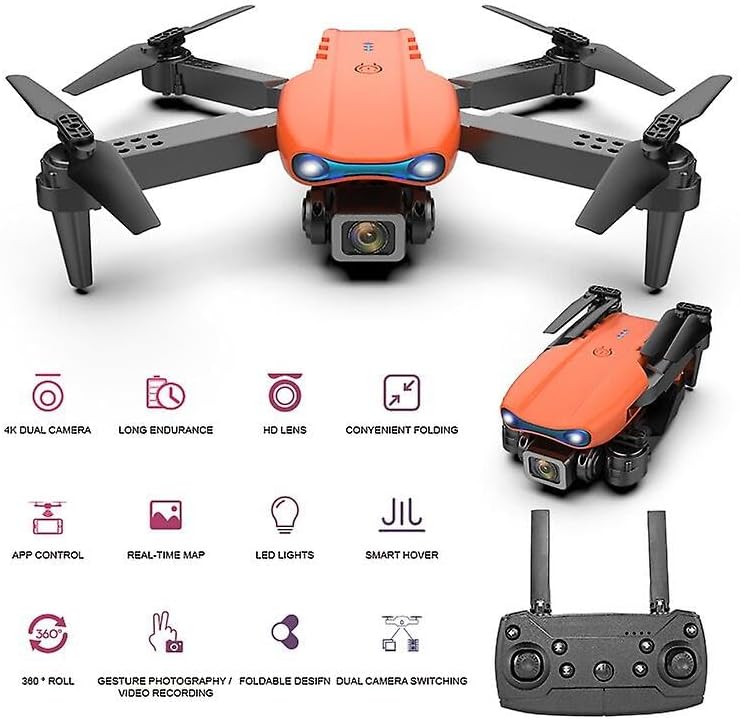 K3 & E99 Drone with 4K Camera, WiFi FPV 1080P HD Dual Foldable RC Quadcopter Altitude Hold, Headless Mode, Visual Positioning