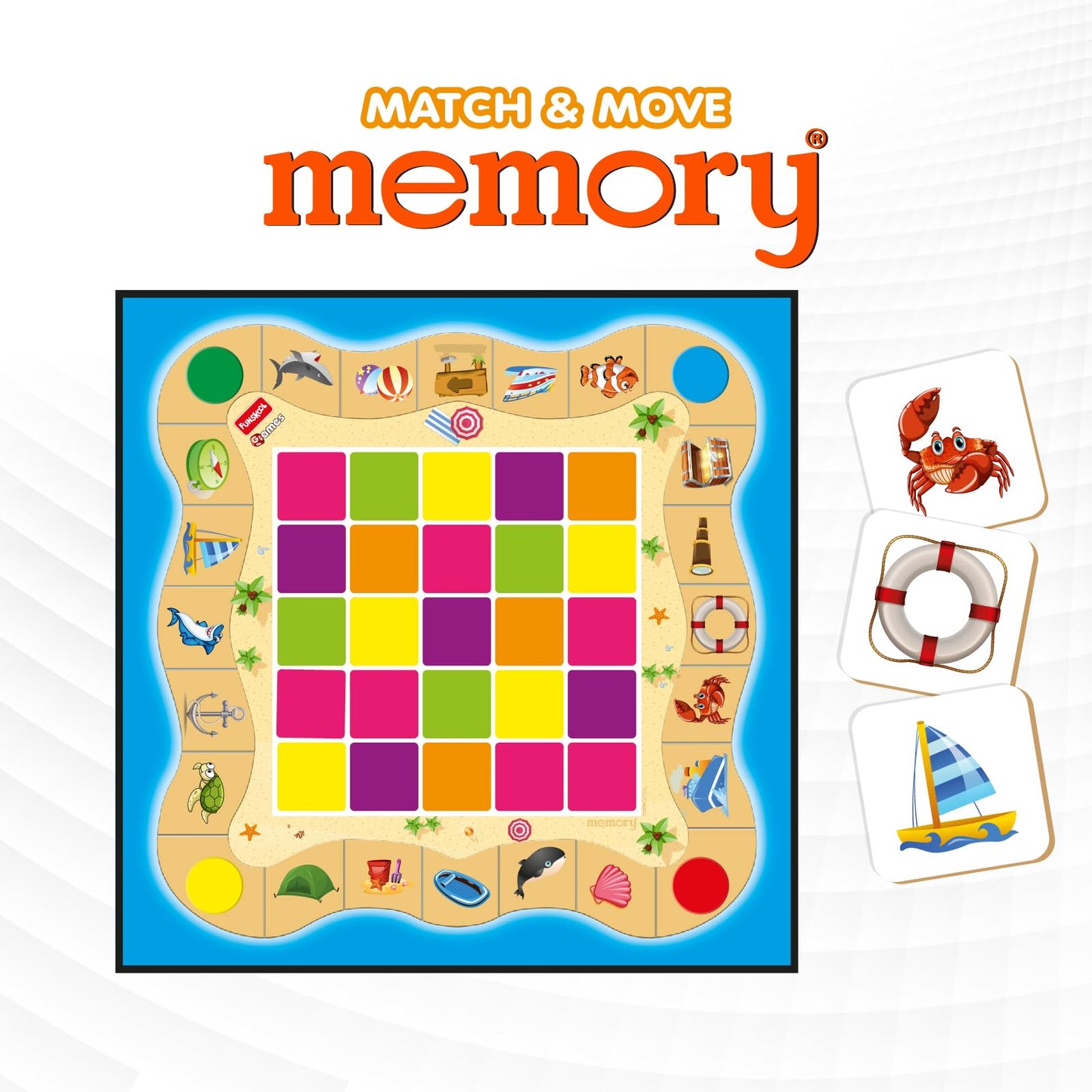 Funskool Match & Move Memory Board Strategy Game