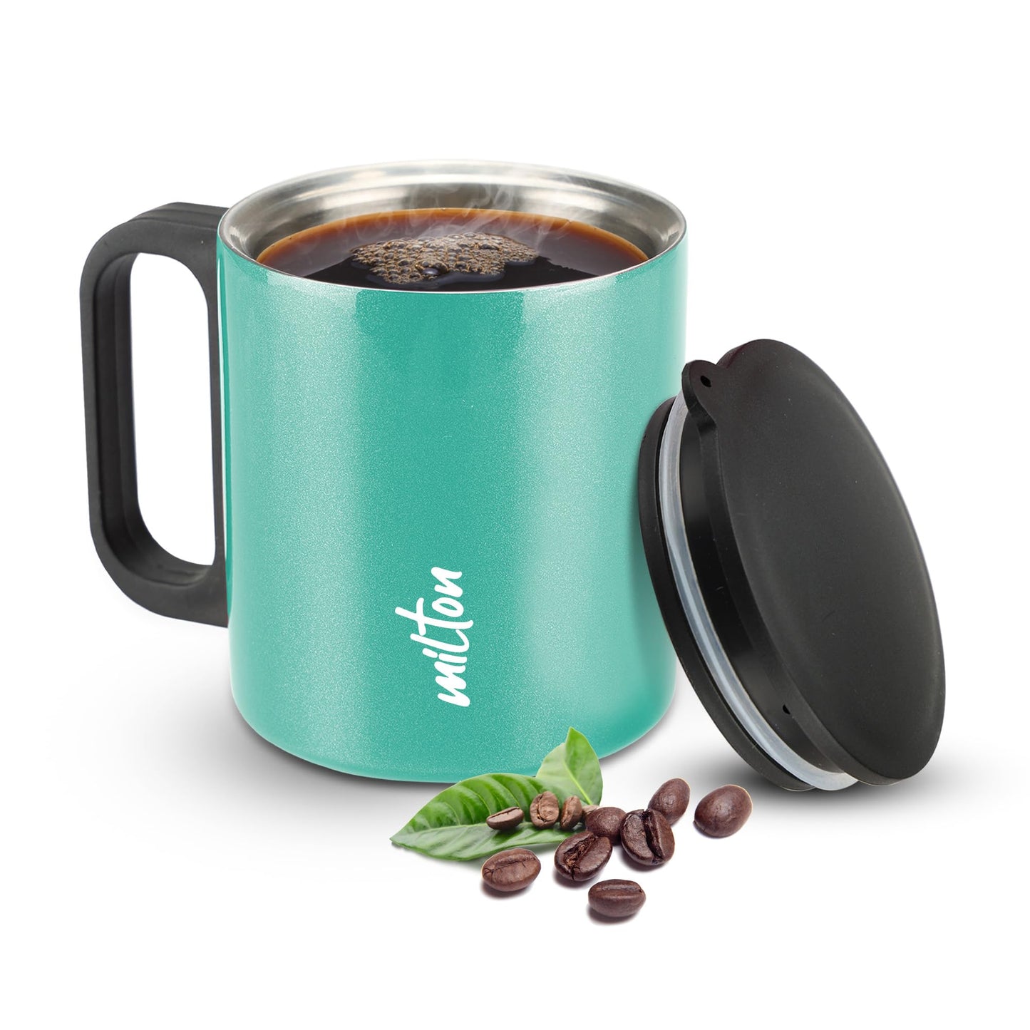 Milton Auriga Double Walled Stainless Steel Mug with Lid 210 ml Aqua Green
