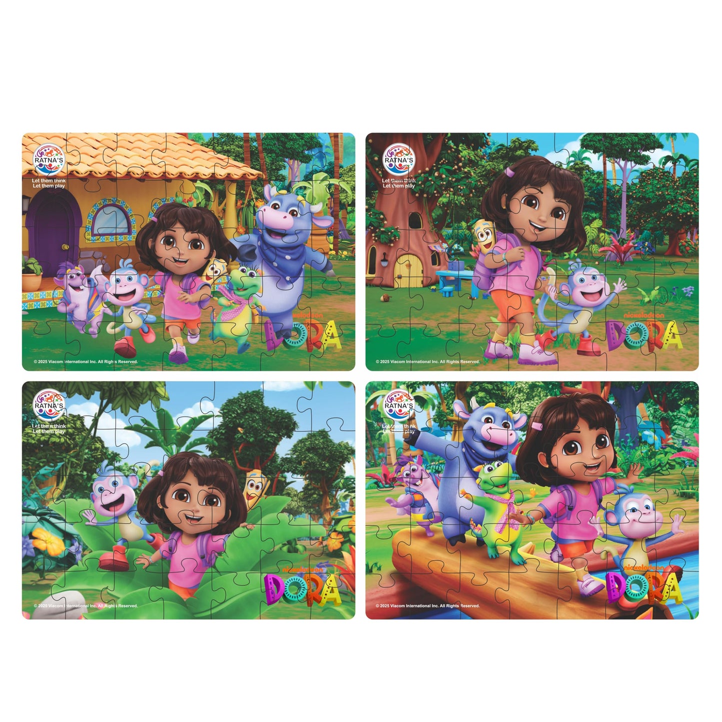 Ratna's Dora 4 in 1 Jigsaw Puzzle Set