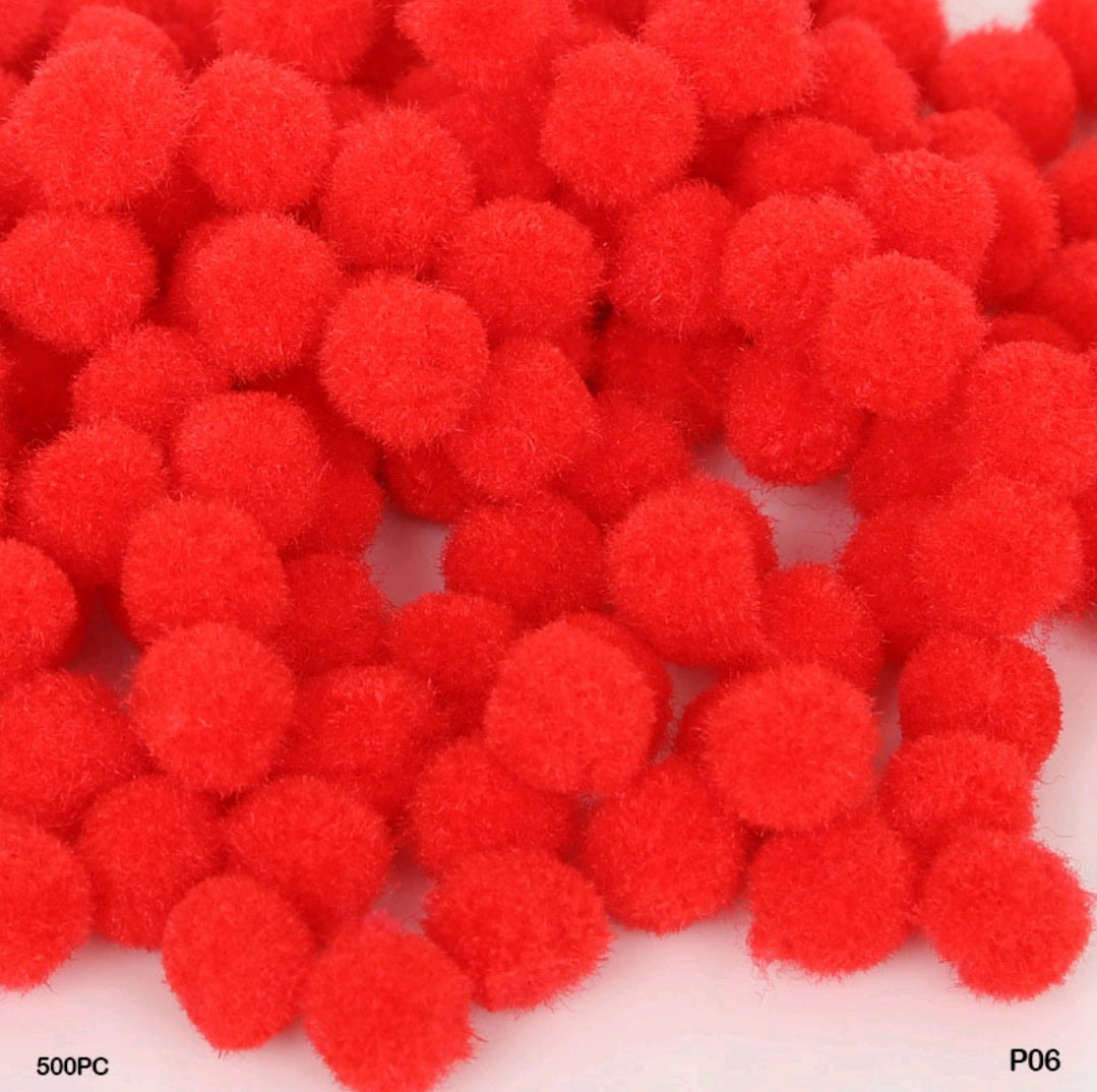 Pom Pom Balls 2 Cm 500 Pc's Single Shades