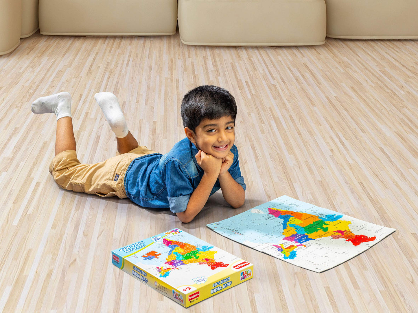 Play & Learn Funskool India Map Jigsaw Puzzle Game for Kids 104 Pieces